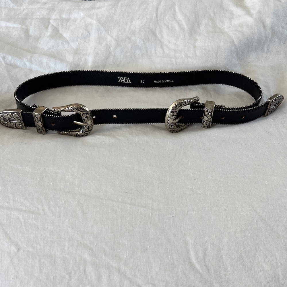 NWOT Zara dual buckle western belt